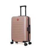 Valise Cabine 4 roues doubles Wil 55 cm rose doré