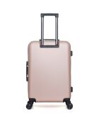 Valise Cabine 4 roues doubles Wil 55 cm rose doré