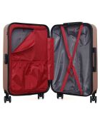 Valise Cabine 4 roues doubles Wil 55 cm rose doré