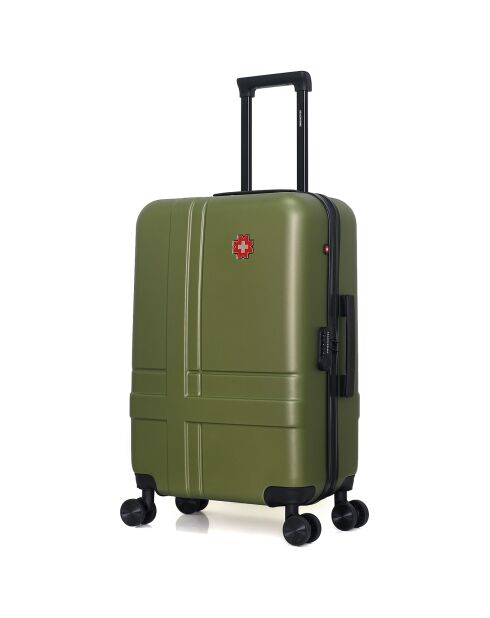 Maleta de cabina XXS con 4 ruedas dobles Uster, 42 cm, verde caqui