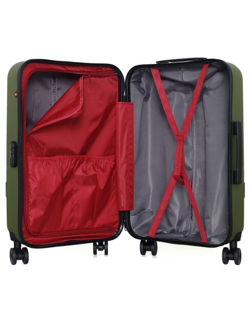 Maleta de cabina XXS con 4 ruedas dobles Uster, 42 cm, verde caqui