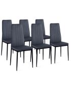 6 Chaises Jade gris foncé - 39x41.5x96 cm