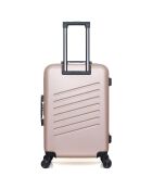 4 Valises 4 roues doubles 75/65/55/42 cm & Vanity Zurich rose doré