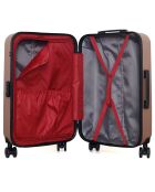 4 Valises 4 roues doubles 75/65/55/42 cm & Vanity Zurich rose doré