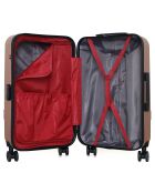 4 Valises 4 roues doubles 75/65/55/42 cm & Vanity Uster rose doré