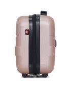 4 Valises 4 roues doubles 75/65/55/42 cm & Vanity Uster rose doré