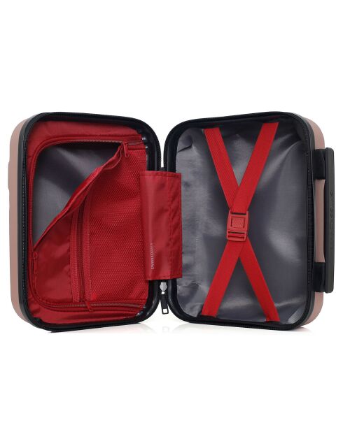 4 Valises 4 roues doubles 75/65/55/42 cm & Vanity Uster rose doré