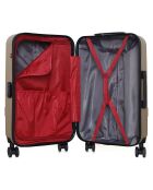 4 Valises 4 roues doubles 75/65/55/42 cm & Vanity Uster beiges