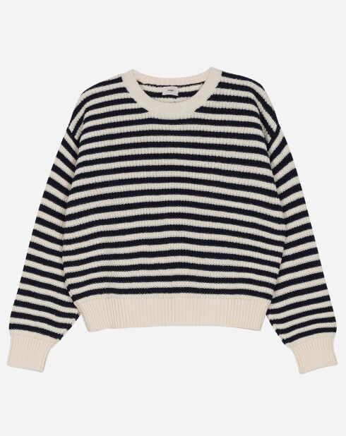 Pull marinière Jeanne en Laine mélangée écru/marine