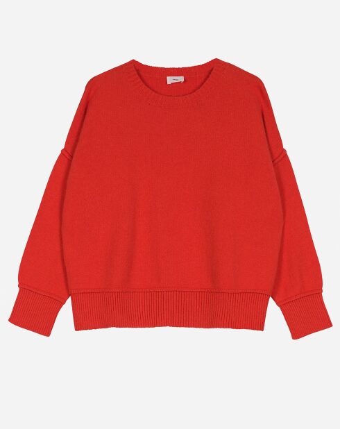 Pull Lou en Maille mélangée coquelicot