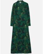 Robe chemise mi-longue Mantry à motifs verte