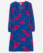 Robe courte Charlotte à motifs bleu indigo