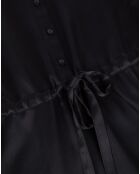 Robe chemise courte Muna effet satiné noire