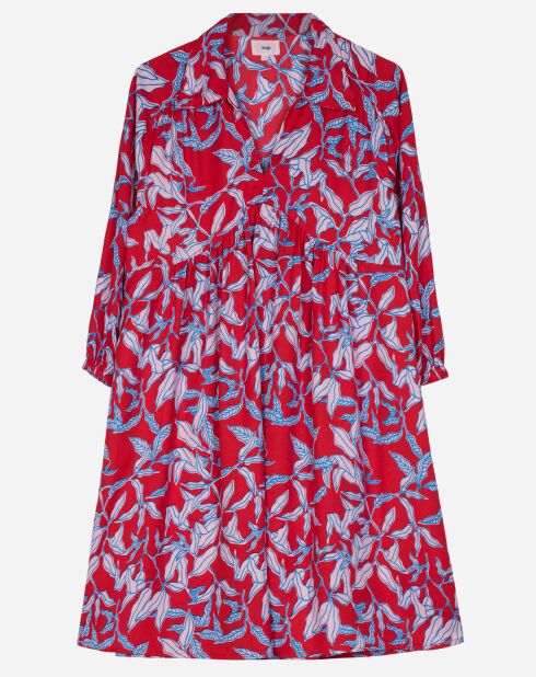 Robe courte Marina à motifs rouge/bleu