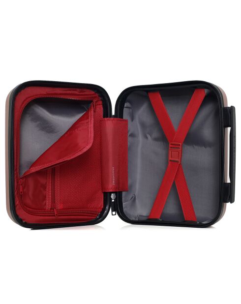 4 Valises 4 roues doubles 75/65/55/42 cm & Vanity Zurich rose doré