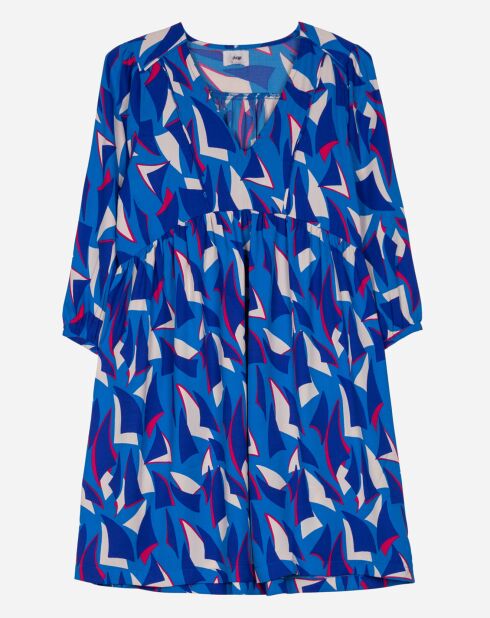 Robe courte Marion à motifs bleu/blanc