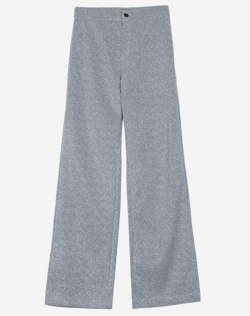 Pantalon Emmie effet pailleté argenté