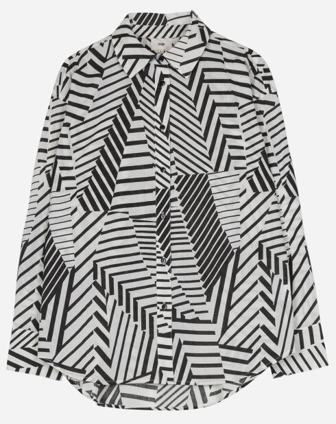 Chemise en Coton Frédérique zenya à motifs noir/blanc