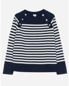 Pull marinière Capucine en Maille de coton mélangé marine/écru