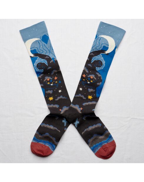 Chaussettes Longues Moon Cobalt multicolores