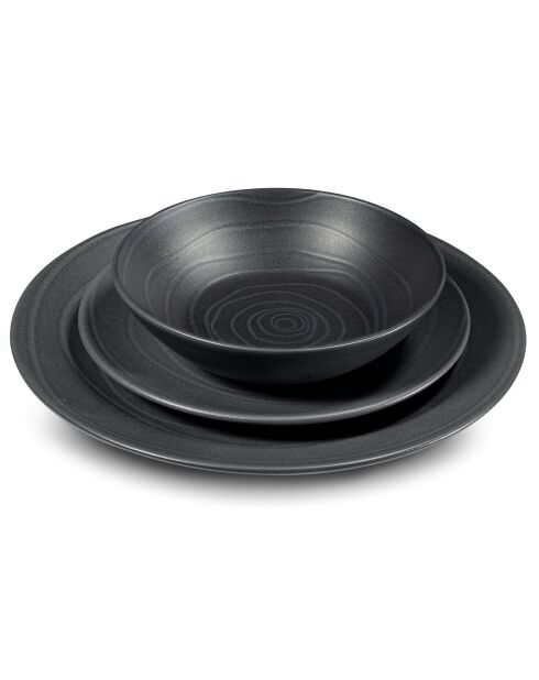 Servizio da tavola Vibe grigio - 18 pezzi