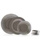 6 Assiettes à pâtes Aventure grises - D.28 cm