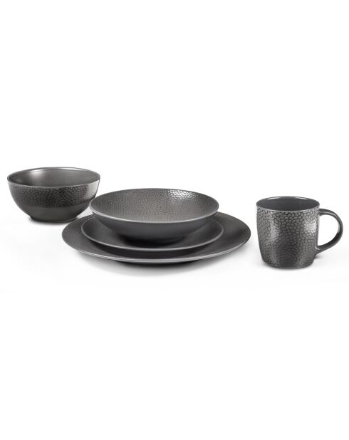 6 Assiettes  de présentation Isola grises - D.29 cm