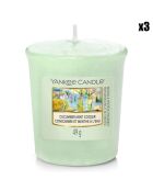 3 candele votive originali profumate al cetriolo e menta con acqua - 15h