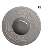 6 Assiettes à pâtes Aventure grises - D.28 cm