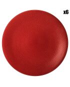 6 Assiettes  de présentation Isola rouges - D.29 cm