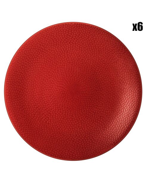 6 Assiettes  de présentation Isola rouges - D.29 cm