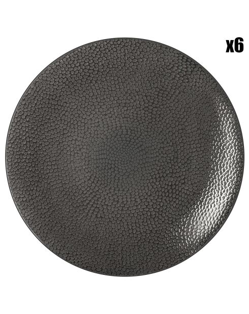 6 Assiettes  de présentation Isola grises - D.29 cm