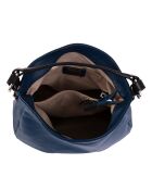 Marineblauwe leren schoudertas van Noemi - 30,5x26x9 cm