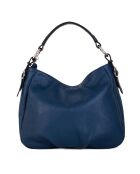 Marineblauwe leren schoudertas van Noemi - 30,5x26x9 cm