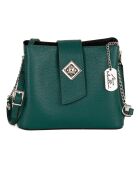 Elianna Peacock groene leren schoudertas - 22x19x10 cm
