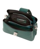 Elianna Peacock groene leren schoudertas - 22x19x10 cm