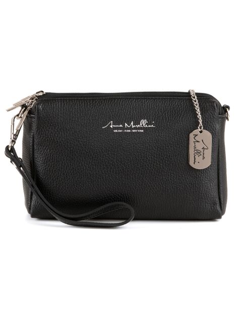 Idalia zwarte leren etui - 24x16x9 cm