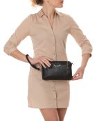 Idalia schwarze Ledertasche - 24x16x9 cm