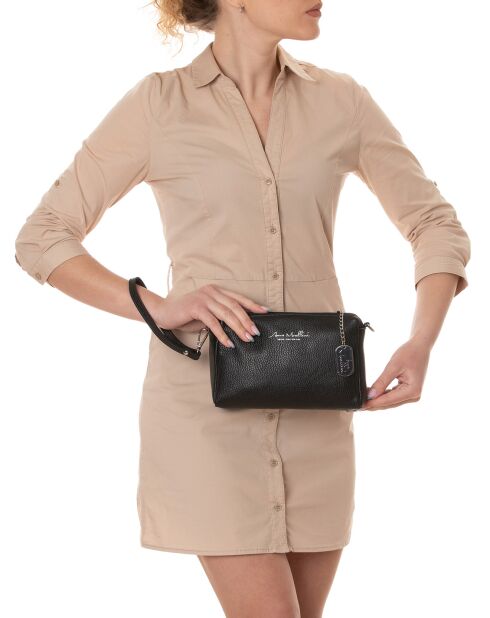 Idalia zwarte leren etui - 24x16x9 cm