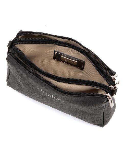 Idalia zwarte leren etui - 24x16x9 cm