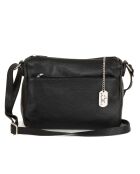 Sac bandoulière en Cuir Orlanda noir - 29x23x12 cm