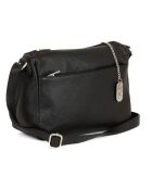 Sac bandoulière en Cuir Orlanda noir - 29x23x12 cm