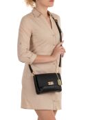 Matalia Schultertasche aus schwarzem Leder - 22x17x9 cm