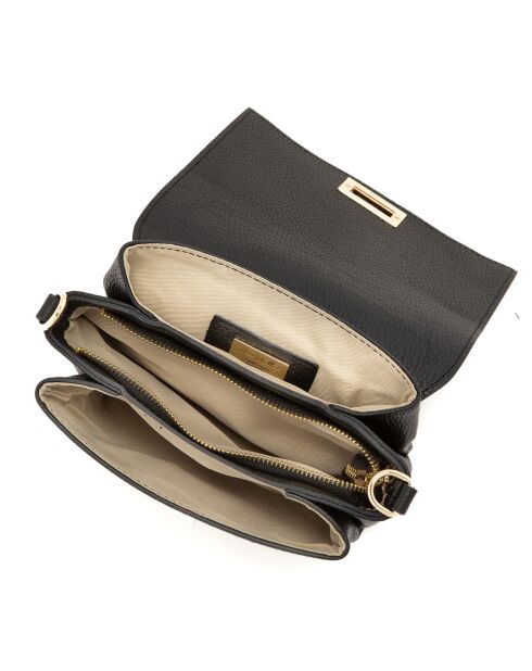 Matalia zwarte leren schoudertas - 22x17x9 cm