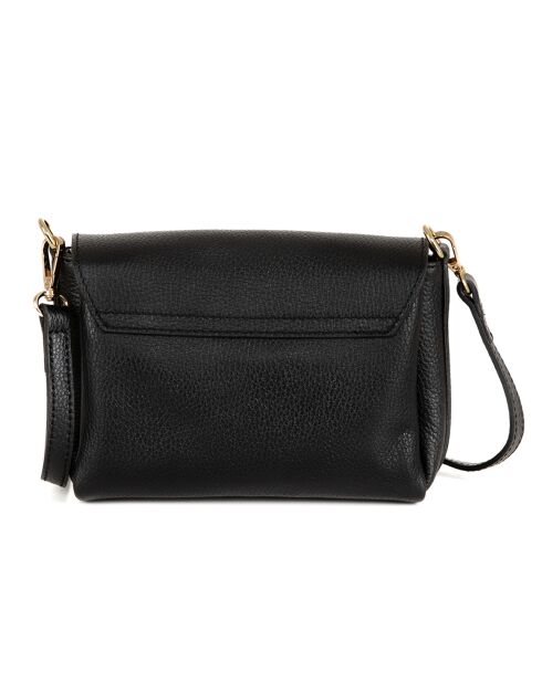 Matalia zwarte leren schoudertas - 22x17x9 cm