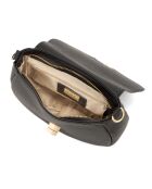 Bandolera Iseppa de piel negra - 24x21x9 cm