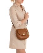 Iseppa cognac leren schoudertas - 24x21x9 cm