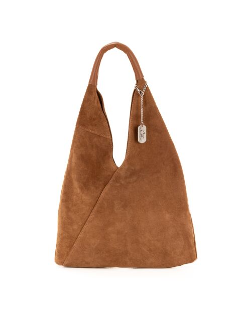 Eleonora cognac leren schoudertas - 40x31x2 cm