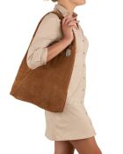 Eleonora Schultertasche aus cognacfarbenem Leder - 40x31x2 cm