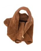 Eleonora Schultertasche aus cognacfarbenem Leder - 40x31x2 cm